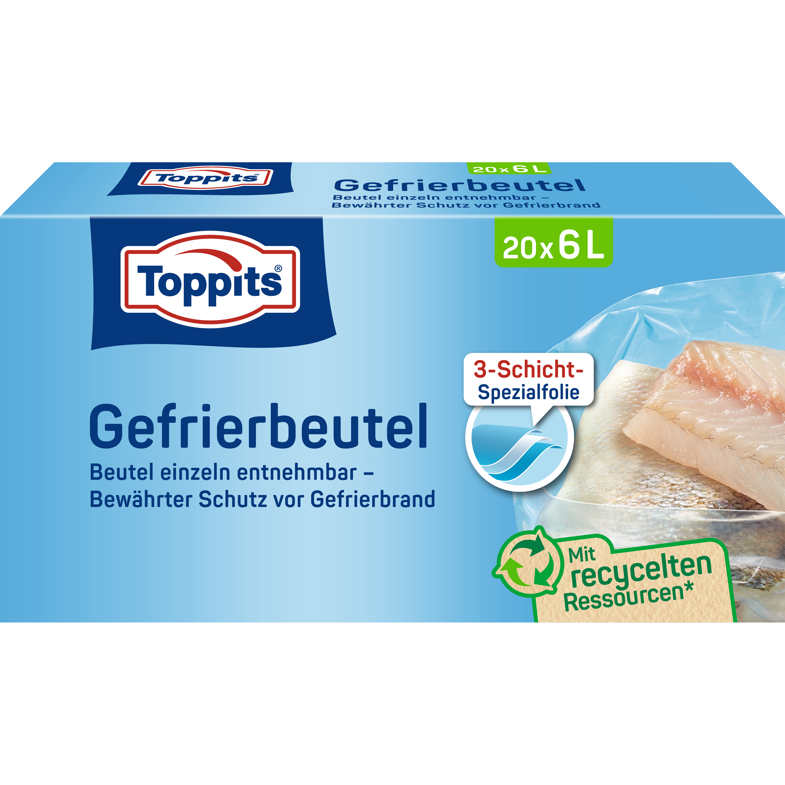 Image of Toppits Freezer Bags 20x 6l More Practical Than Ever - Protection Against