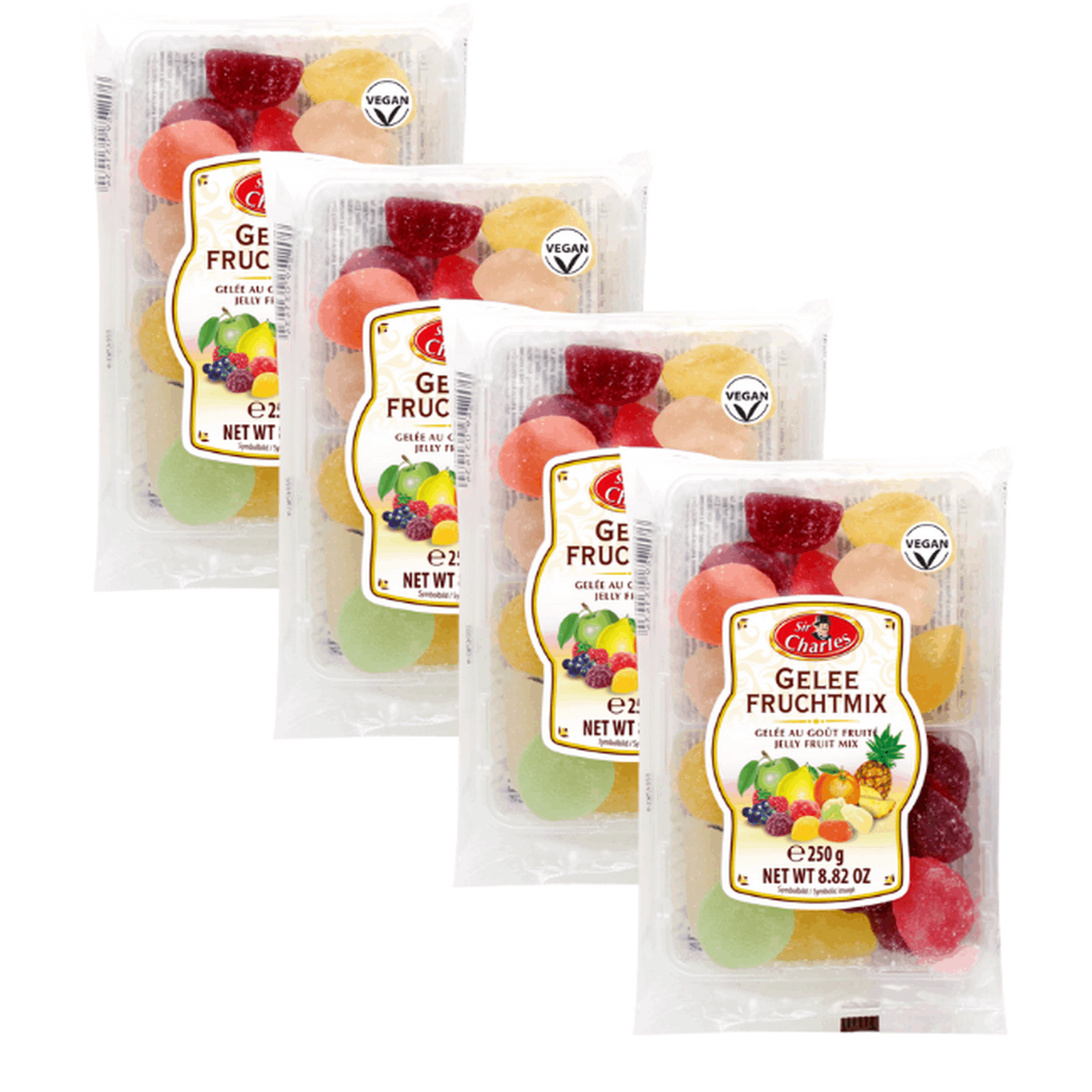 Image of Sir Charles Gelled Dessert With Fruit Flavor 4 X 250g - Colorful Fruit Variety For Connoisseurs
