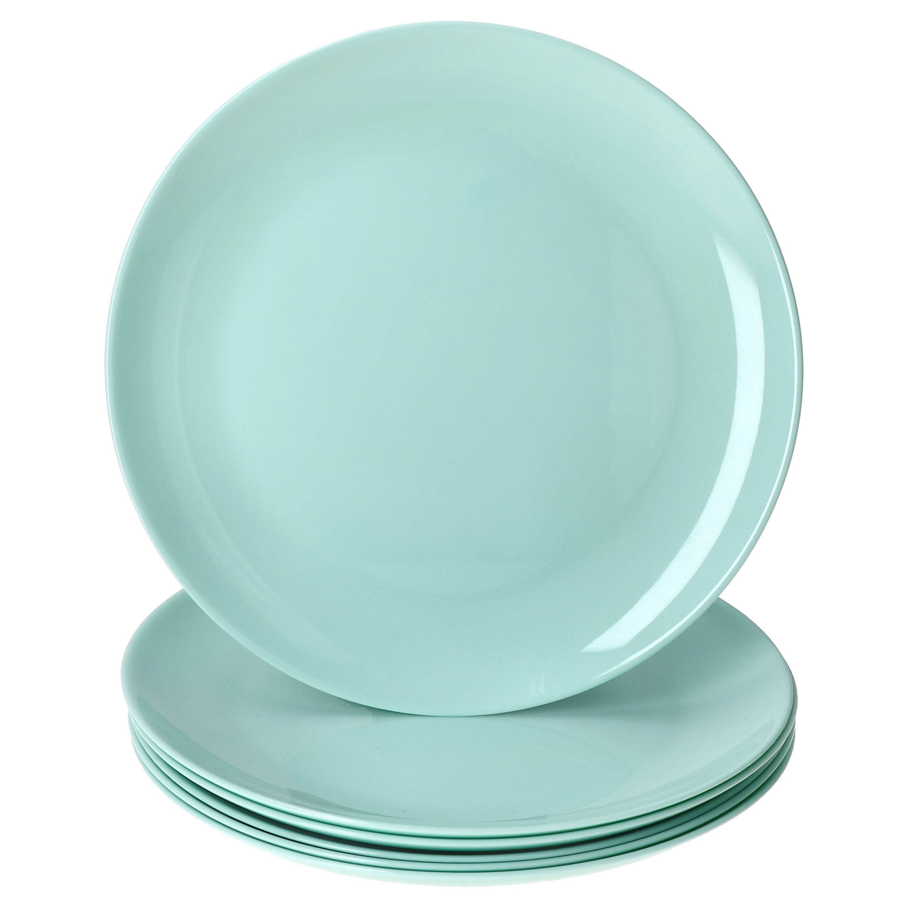 6pcs Mint Dinner Plate Set For 6 People Made Of Glass Ø 24.4 Cm - 10270