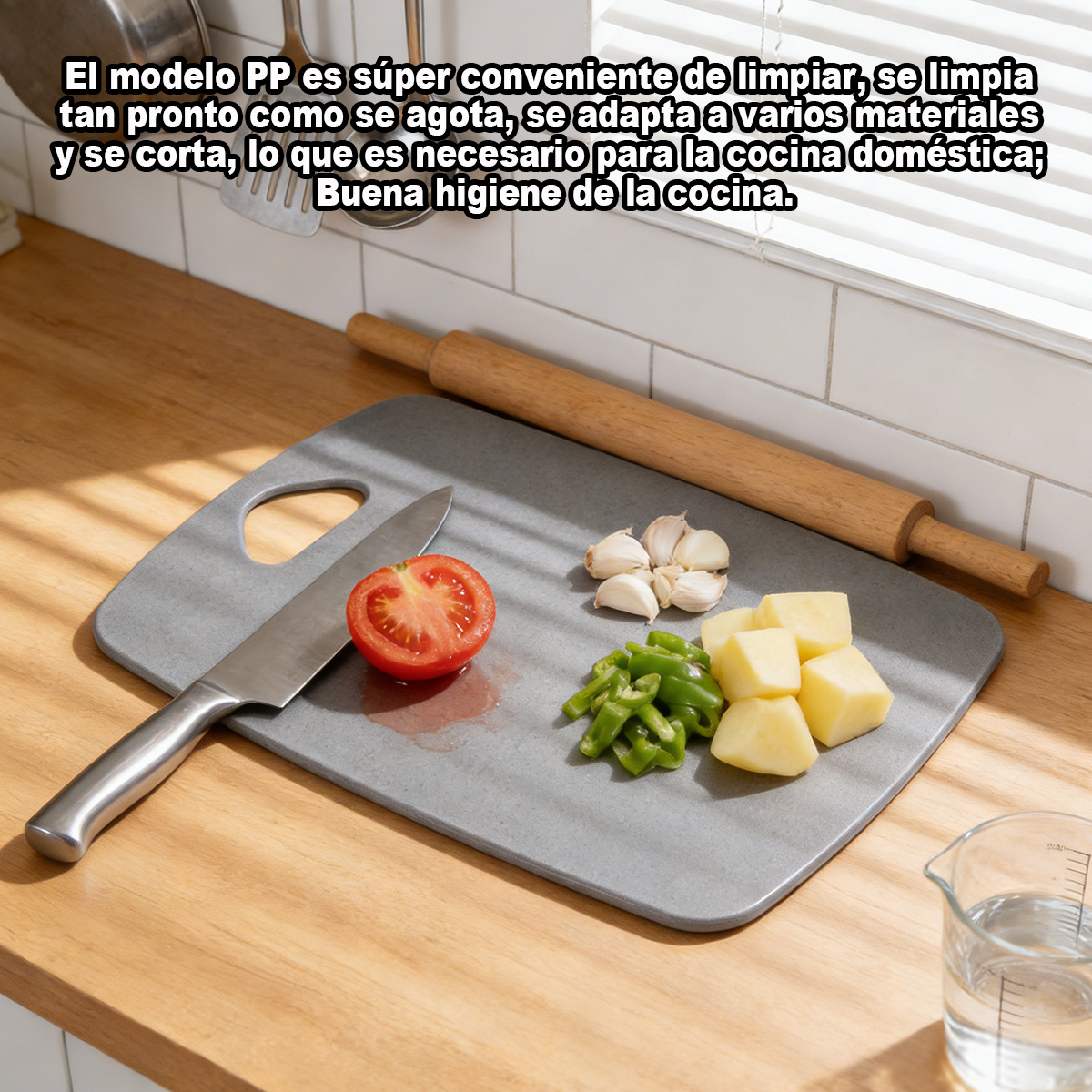 TEMU 1 pieza de tabla de cortar de plástico, duradero, fácil de limpiar y , ideal para cortar frutas, verduras, y otros ingredientes, adecuada para