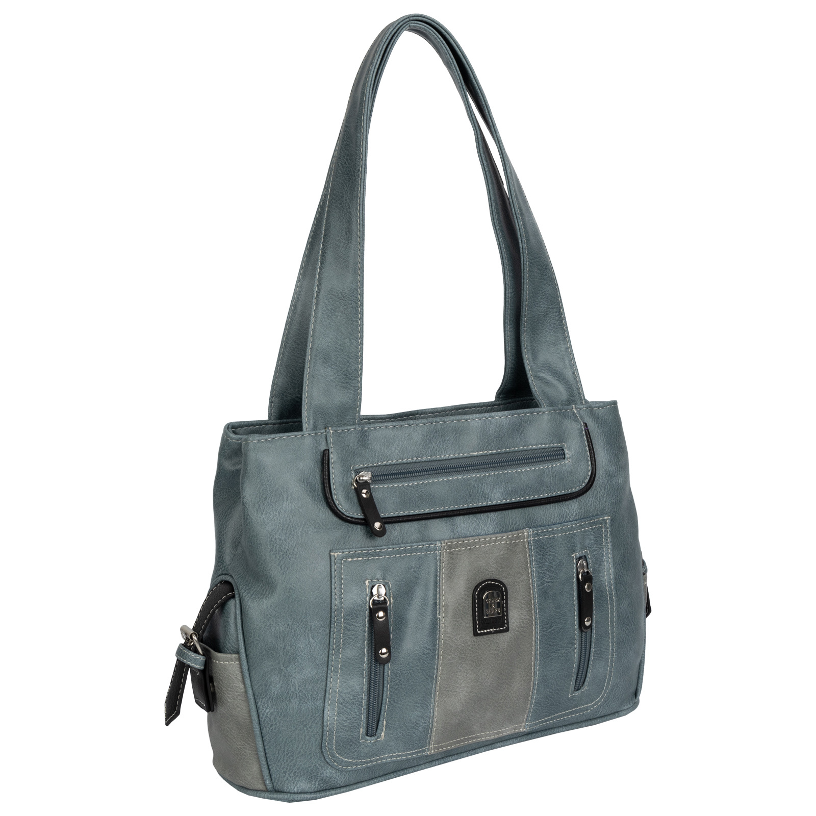 Women's Handbag Shoulder Bag Sling Bag Shopper Crossover Bag Leather Look Light Blue