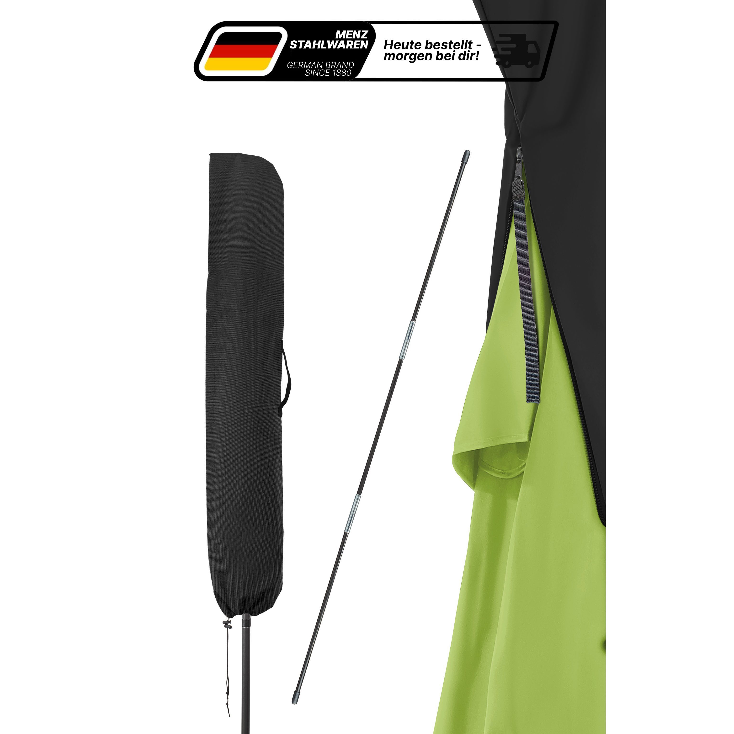 Image of Home Parasol Cover – Durable And Weatherproof Heavy-duty Polyester Cover With Pole And Zipper, Suitable For Umbrellas Up To Ø 3 M, In , Black, And Taupe