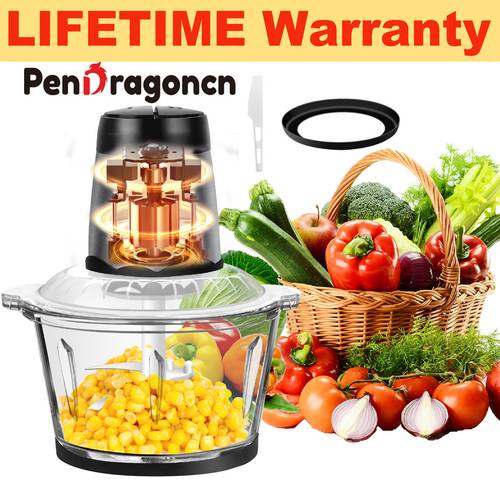 300w 2l meat grinder electric multifunctional food mini chopper processors chopper with 2l glass container 2 speed settings operation easy to clean dishwashable electric chopper for chopping meat fruit vegetable nuts carrots kitchen use