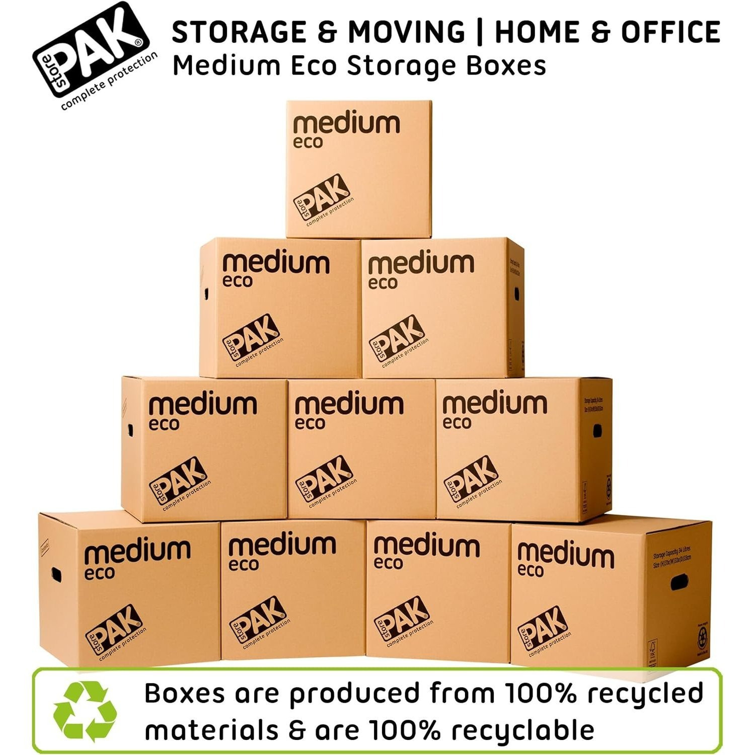 Medium Eco 33L Storage & Moving Box, Strong Reusable