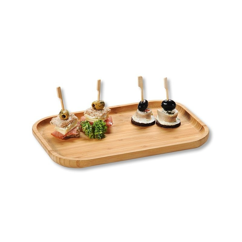 Kesper Bamboo Serving Tray, 30.5 X 20 X 2 Cm, Cutting Board, Serving Platter, Ideal For Bread, Cheese, Charcuterie, And Antipasti, Perfect For Slicing, Tranching, And Serving