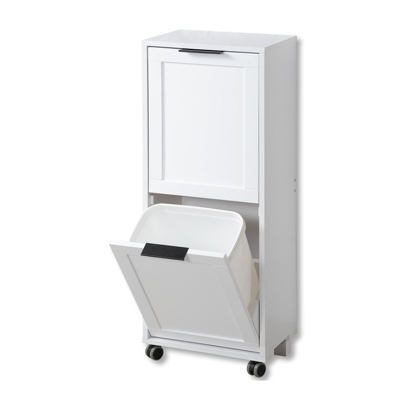 Kesper Kitchen Cart With Waste Sorting System, 2 Trash Bins, Work Surface, Mobile Kitchen Cabinet, Waste Separator, 2 Trash Bins / Waste Bins For Waste Sorting, Trash Can, Paper Basket