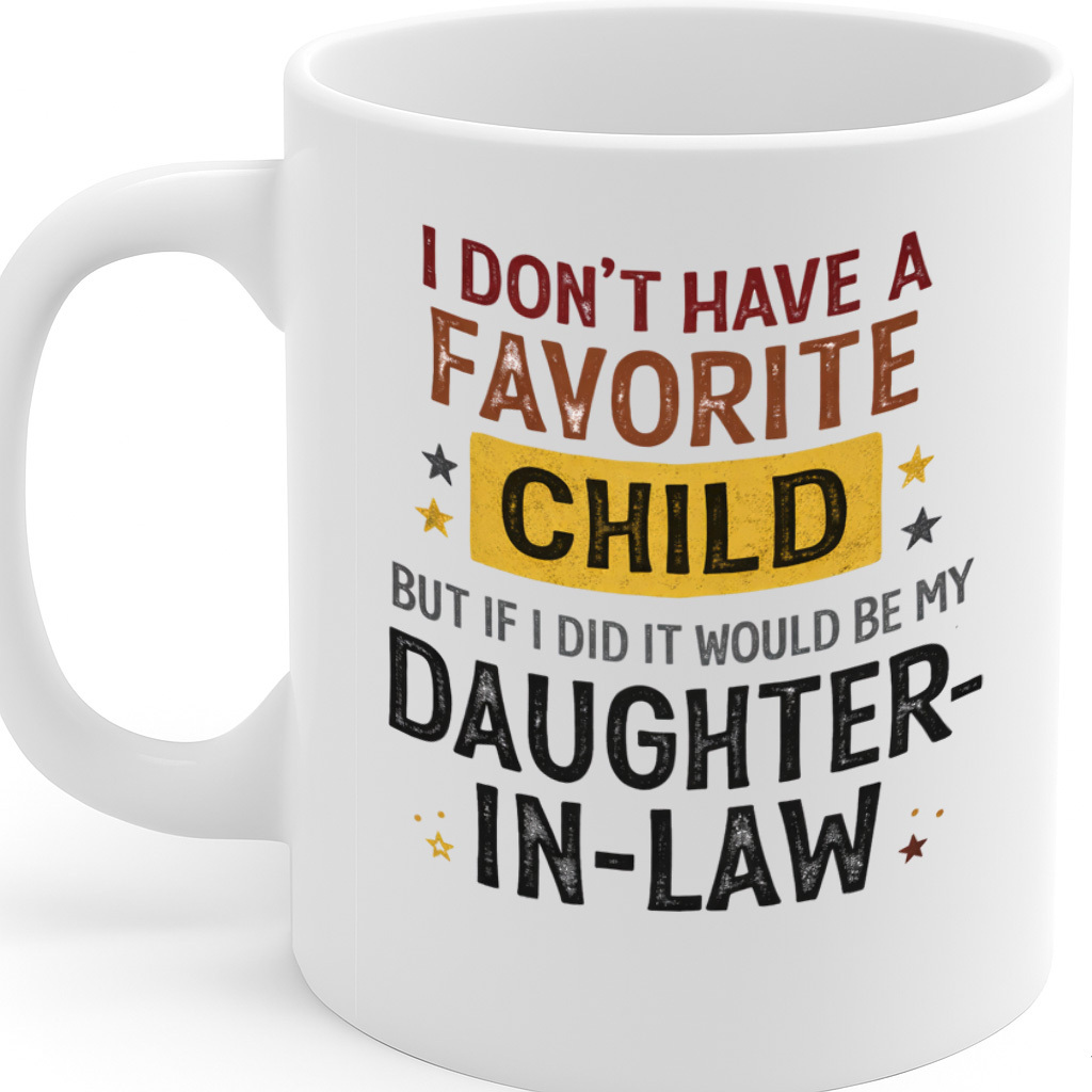 TEMU Funny Daughter-in-law Ceramic Mug – 11oz White Coffee Cup, Dishwasher & Microwave Safe, "'t Have A Child But If It My Daughter-in-law" Humor