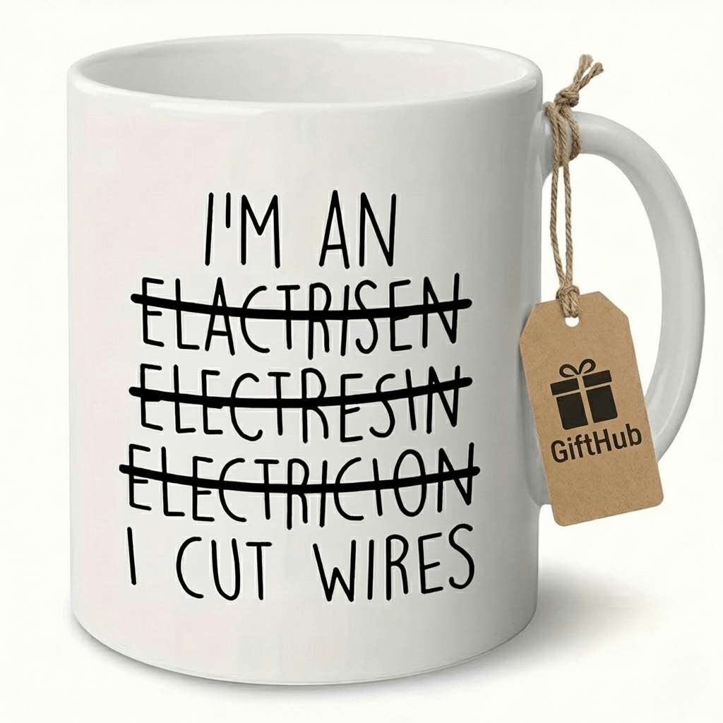 TEMU 1pcs Funny Electrician Coffee Mug – 11oz Ceramic Cup With Sarcastic Quote 'i'm An Electrician Wires' – Gift For Electricians Or Technicians