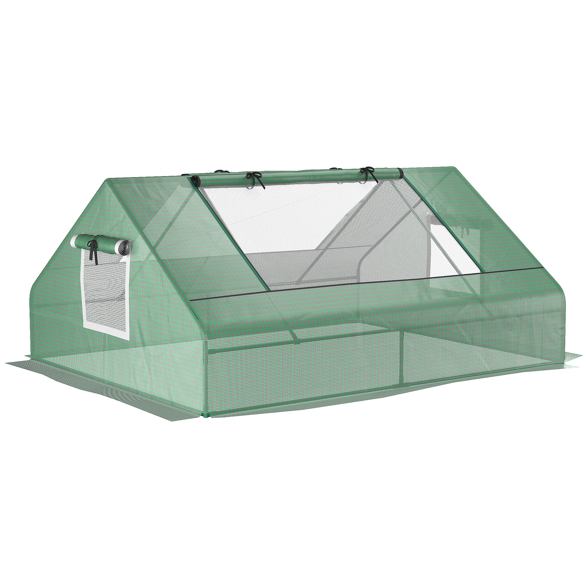 TEMU Outsunny Invernadero de Exterior, 180x140x80 cm, Invernadero Pequeño con 4 Ventanas Enrollables de Malla, de Acero y Cubierta PE 140g/㎡ Anti-UV