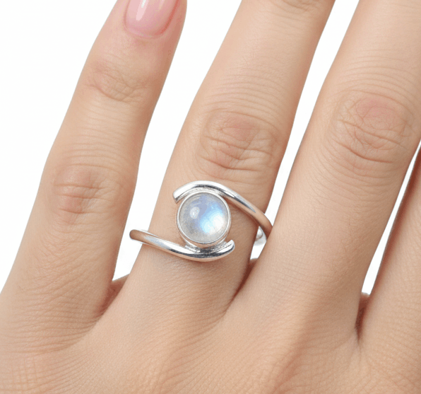 925 sterling silver round gemstone small minimalist ring amethyst onyx and more details 2