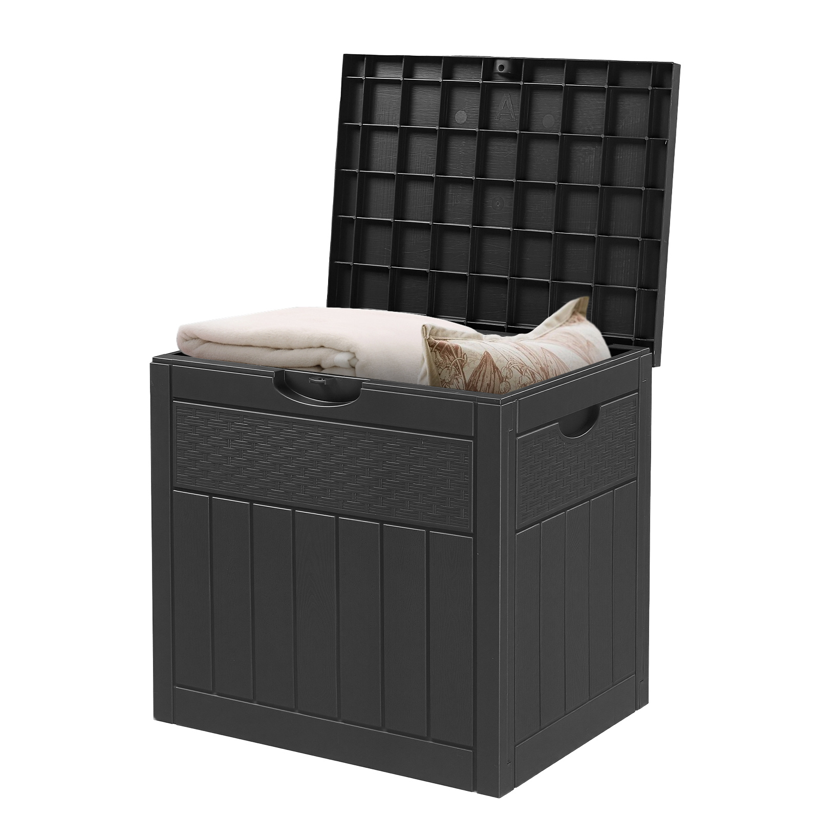 Bonnlo Garden Storage Box 126l/284l/340l, Wheeled Utility Box With , Outdoor Storage For Garden, Pool, Balcony, And Yard, Black