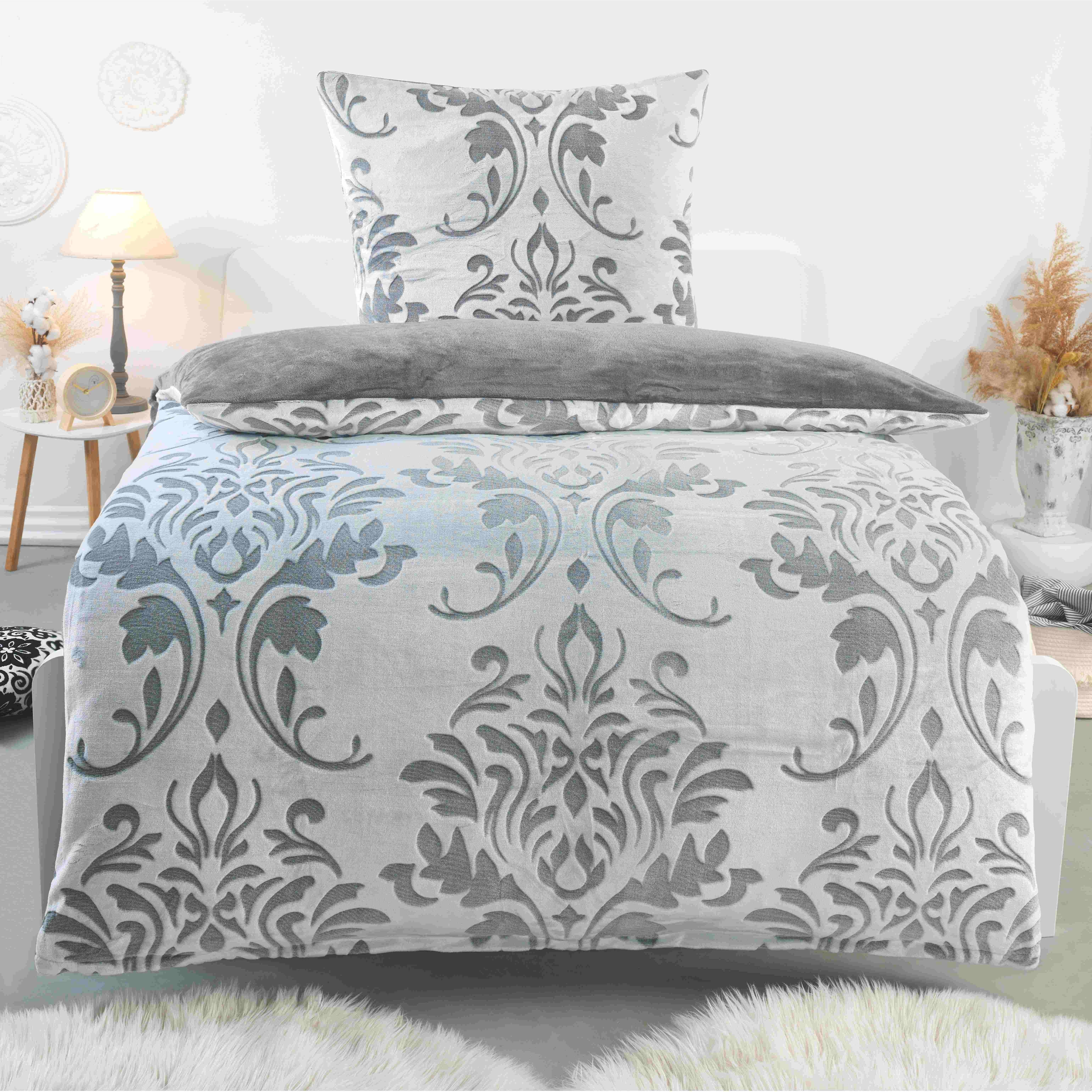 Image of Winter Plush Bedding Set 135x200 Cashmere-touch 2pcs - Nicky Coral Fleece Flannel - Cozy And Warm - 1x Duvet Cover And 1x Pillowcase - Designs