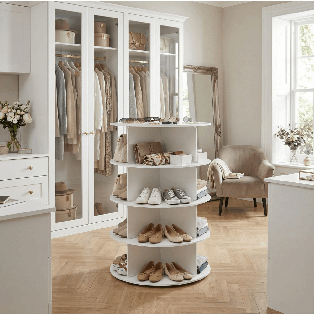 360° Rotating Shoe Rack with Multi-Tier Layers