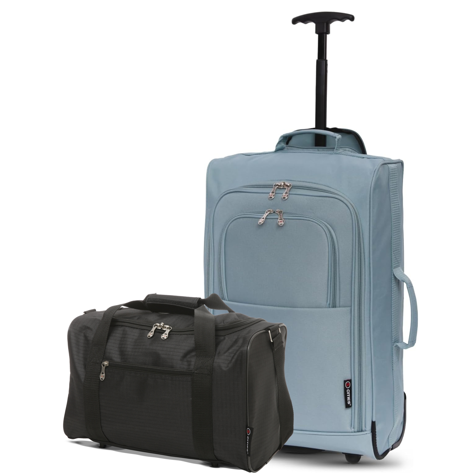 5 Cities 2pcs Cabin Luggage Set with Under Seat Flight Holdall