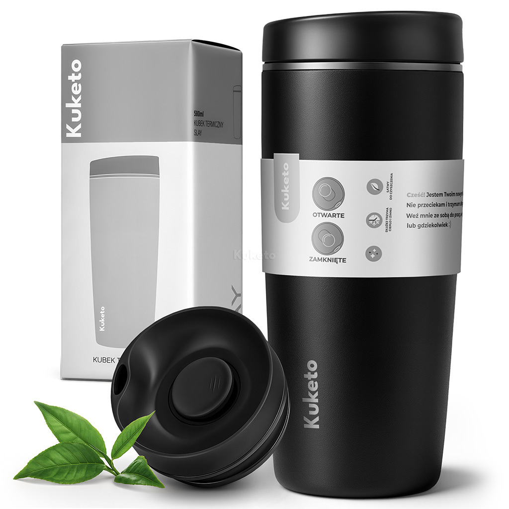 E-shop Kuketo - Thermobecher 580 ml Vakuumisolierte Edelstahlbecher für Auto, Büro, Arbeit und Reisen – Hält Langzeit Heiß und Kalt, Leichtgewichtige