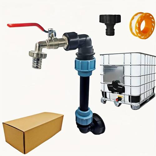 . universal ibc pallet adapter - zinklegierung hahnverbinder mit pe-fittings, gartenschlauch-set, für ganzjährige nutzung im freien in innenhöfen, , rost- und korrosionsbeständig
