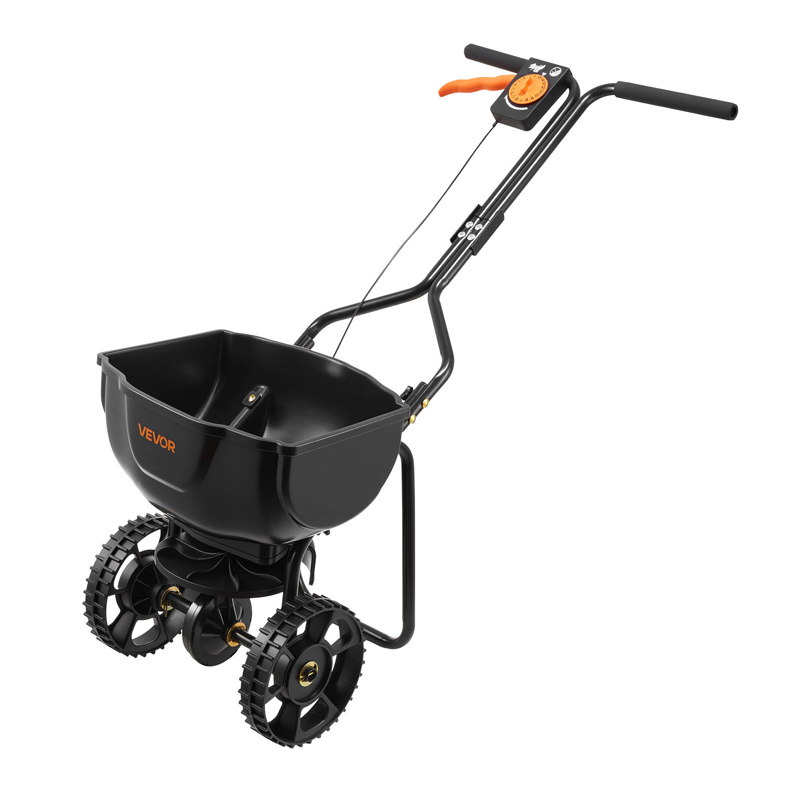 Image of Vevor Push Lawn Spreader, Spreading Width, Broadcast Spreader With 59kg Load Capacity & 10 In Tires, Walk-behind Garden & Lawn Broadcast Spreaders For Seed Fertilizer Weed Control