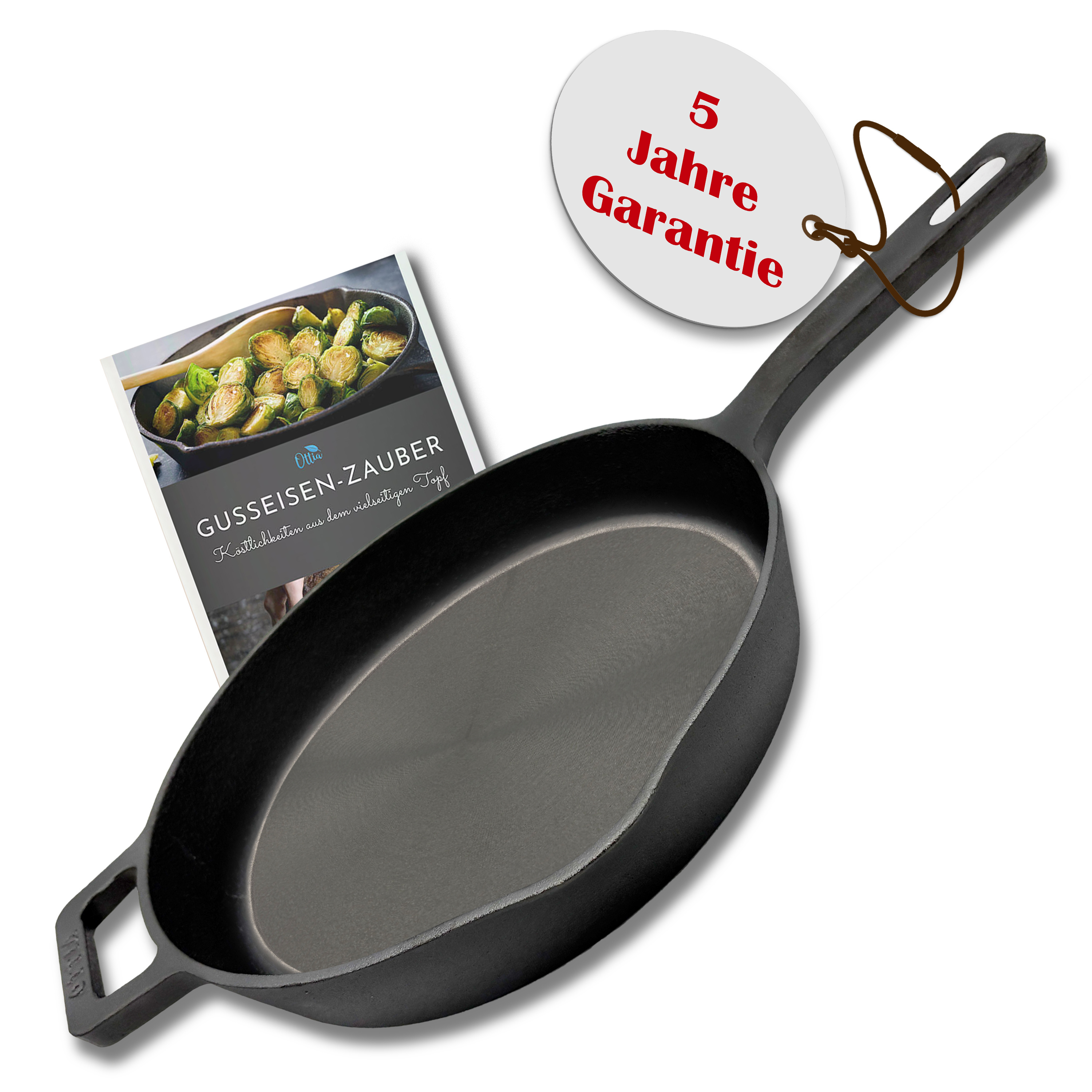 High-quality Cast Iron Pan For Induction, Gas, Fire, Grill, Oven, Ceramic - Scratch-resistant, -free, 5-year Warranty, Cast Iron, 24 Cm / 28 Cm
