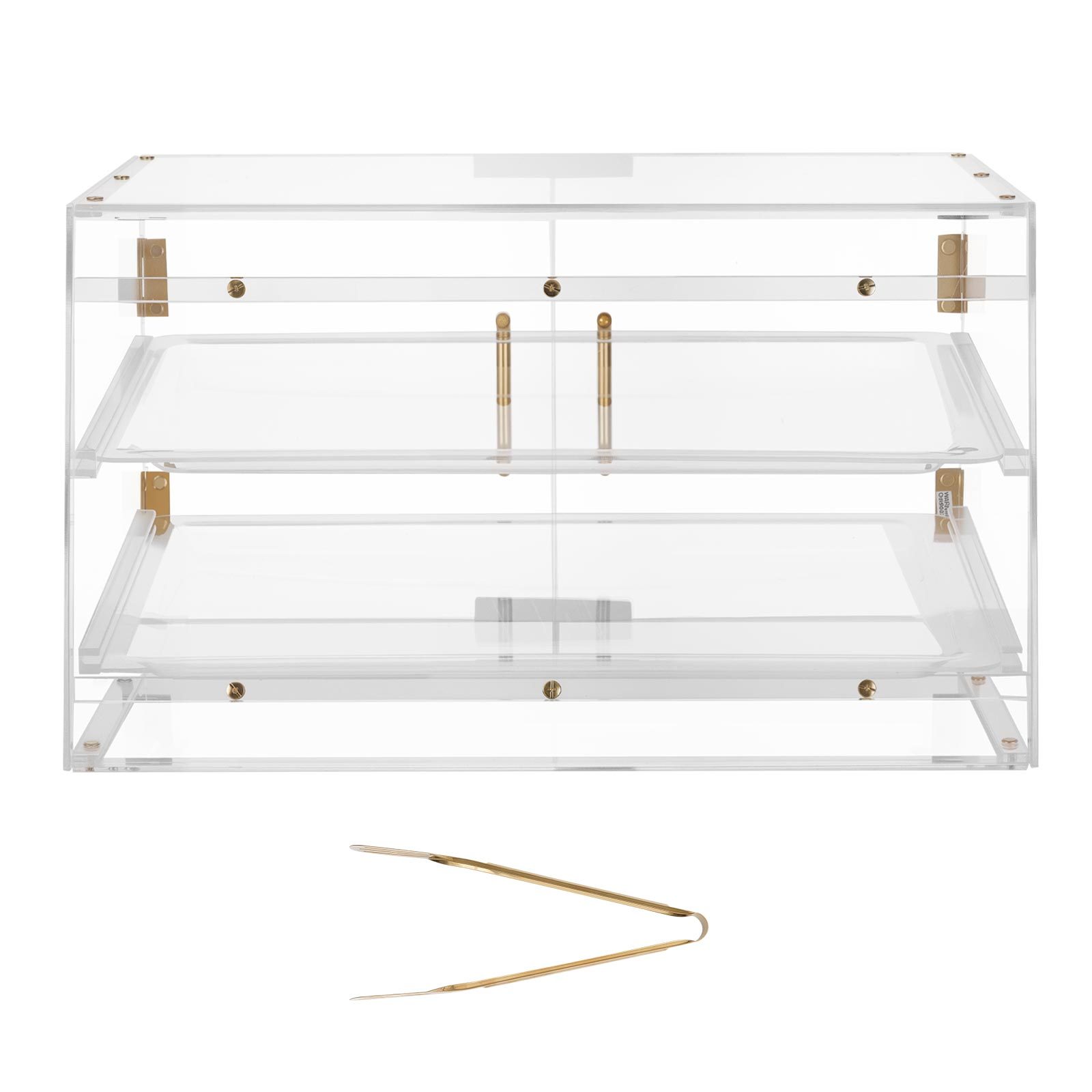 Image of Vevor Bakery Display Case, 2-tier Commercial Countertop Pastry Display Case, Clear Acrylic Bread Box For Kitchen, Party Cake Cabinet With Magnetic Rear Door For Cookie Dessert Donut, 526x400x305 Mm