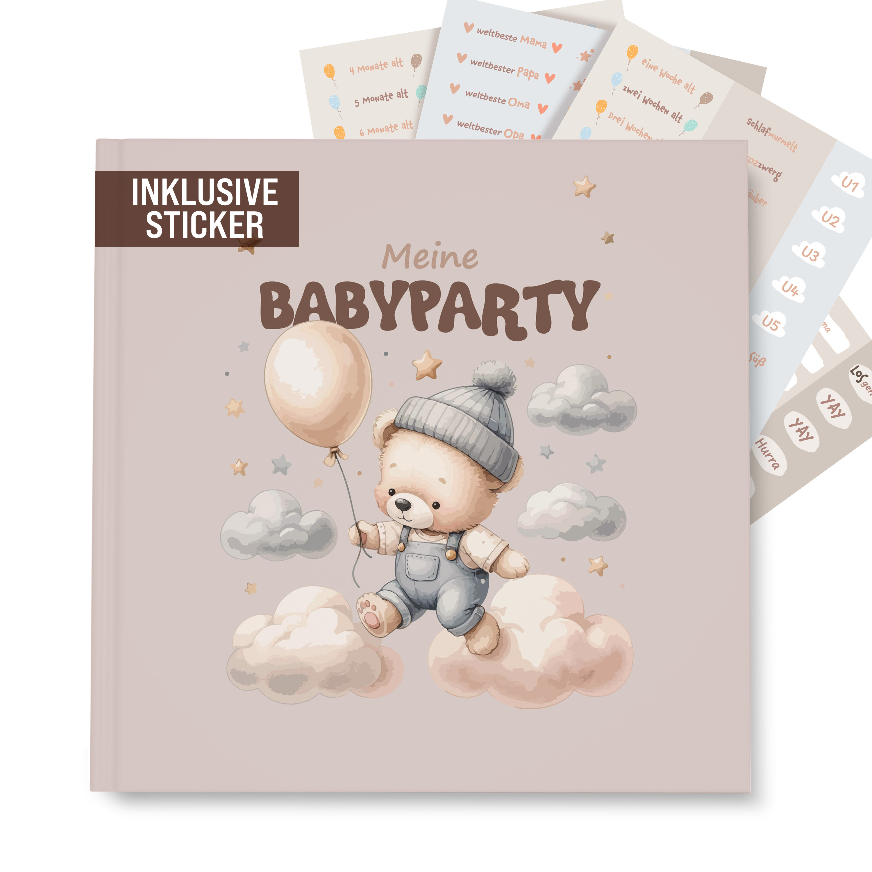 Image of Colortouch Guestbook Baby Party, 78-page Baby Photo Album For Self-design, Baby Shower & Gender Reveal Decor, Baby Gift With Creative Questions About Birth For Girls And Boys