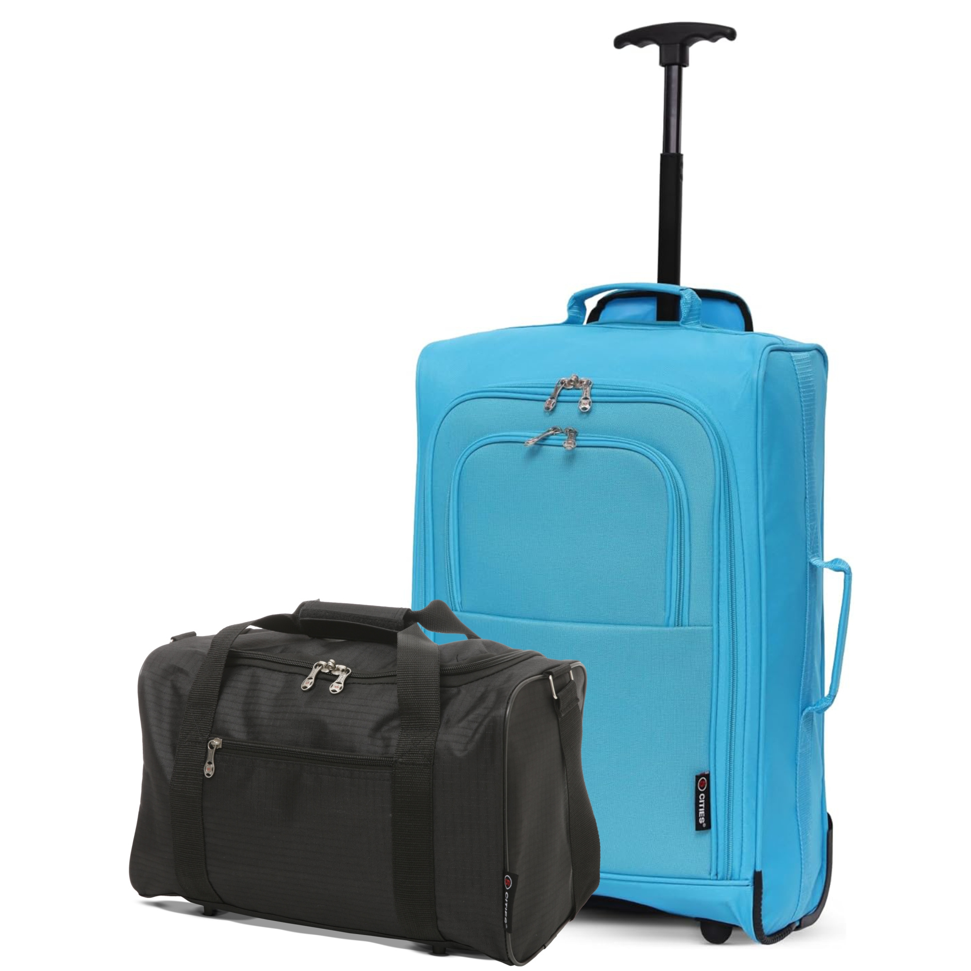 5 Cities 2pcs Cabin Luggage Set with Under Seat Flight Holdall