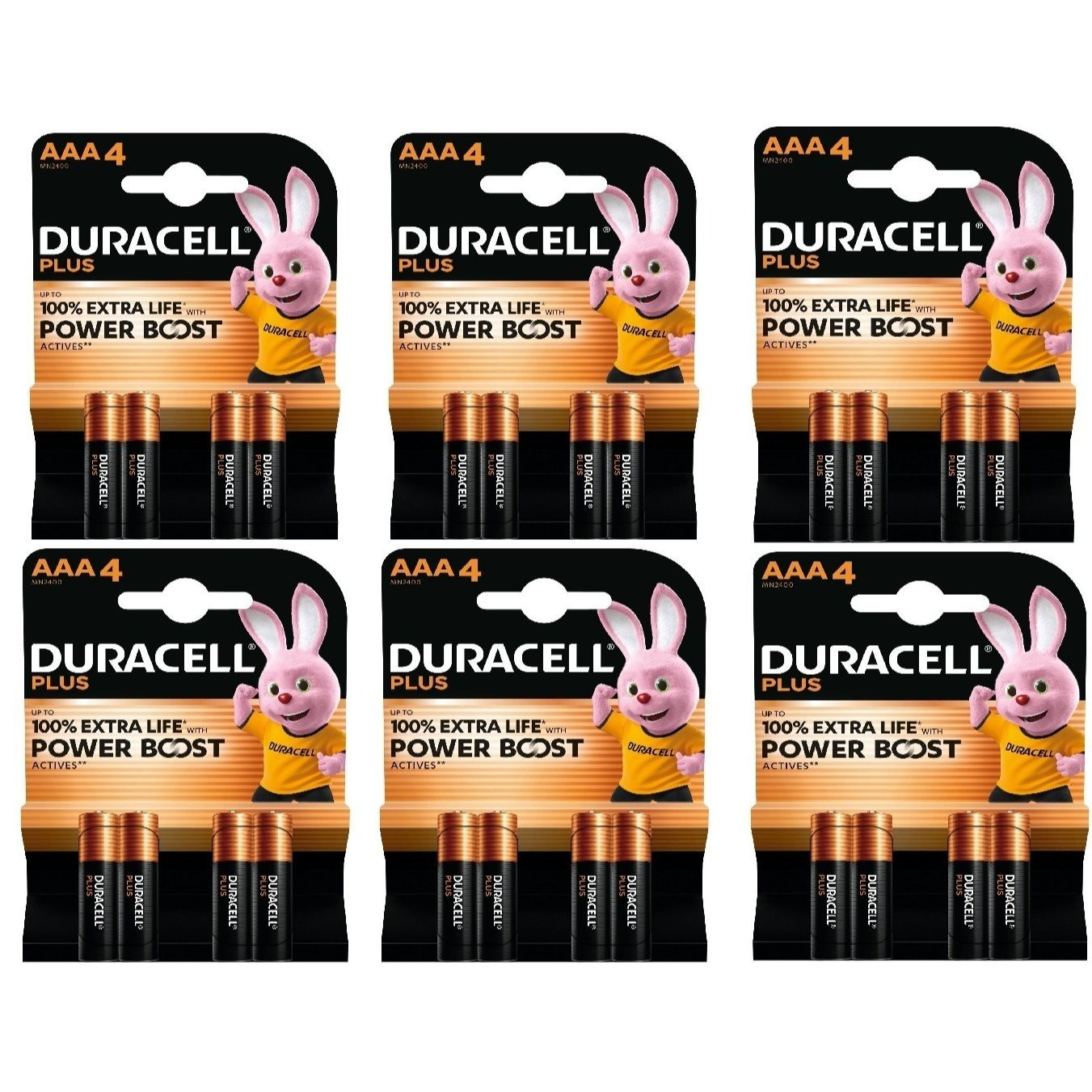 Image of 24 X Duracell Plus Aaa Micro Lr03 Batteries (24-pack) Alkaline Batteries 1.5 V 6 X 4 Blister