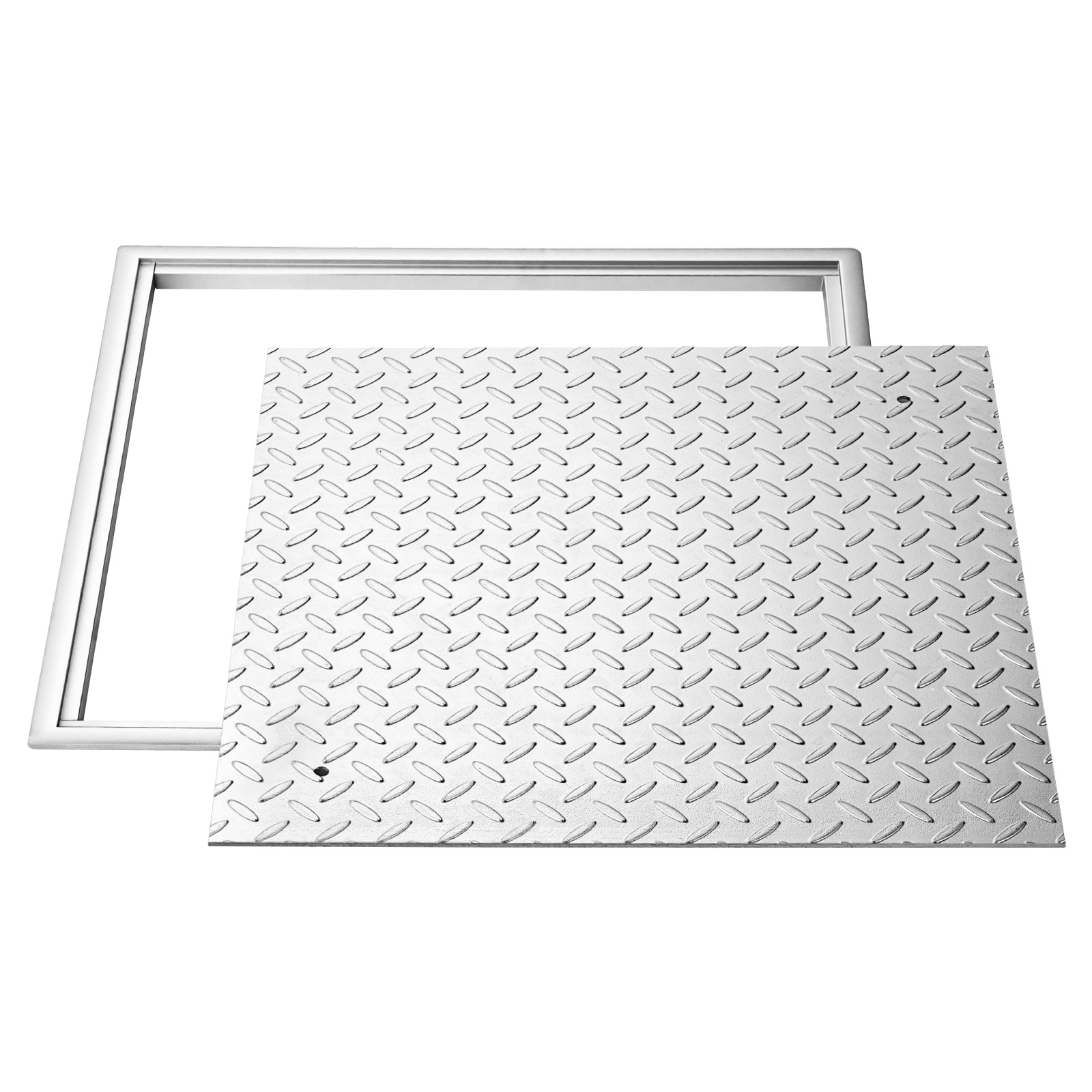 Image of Vevor Cover With Frame, 500 X 500mm Square Septic Tank Lid With Base, Heavy-duty Slip-resistant Carbon Steel Drain Channel Inspection Access Cover For Pavements Gardens