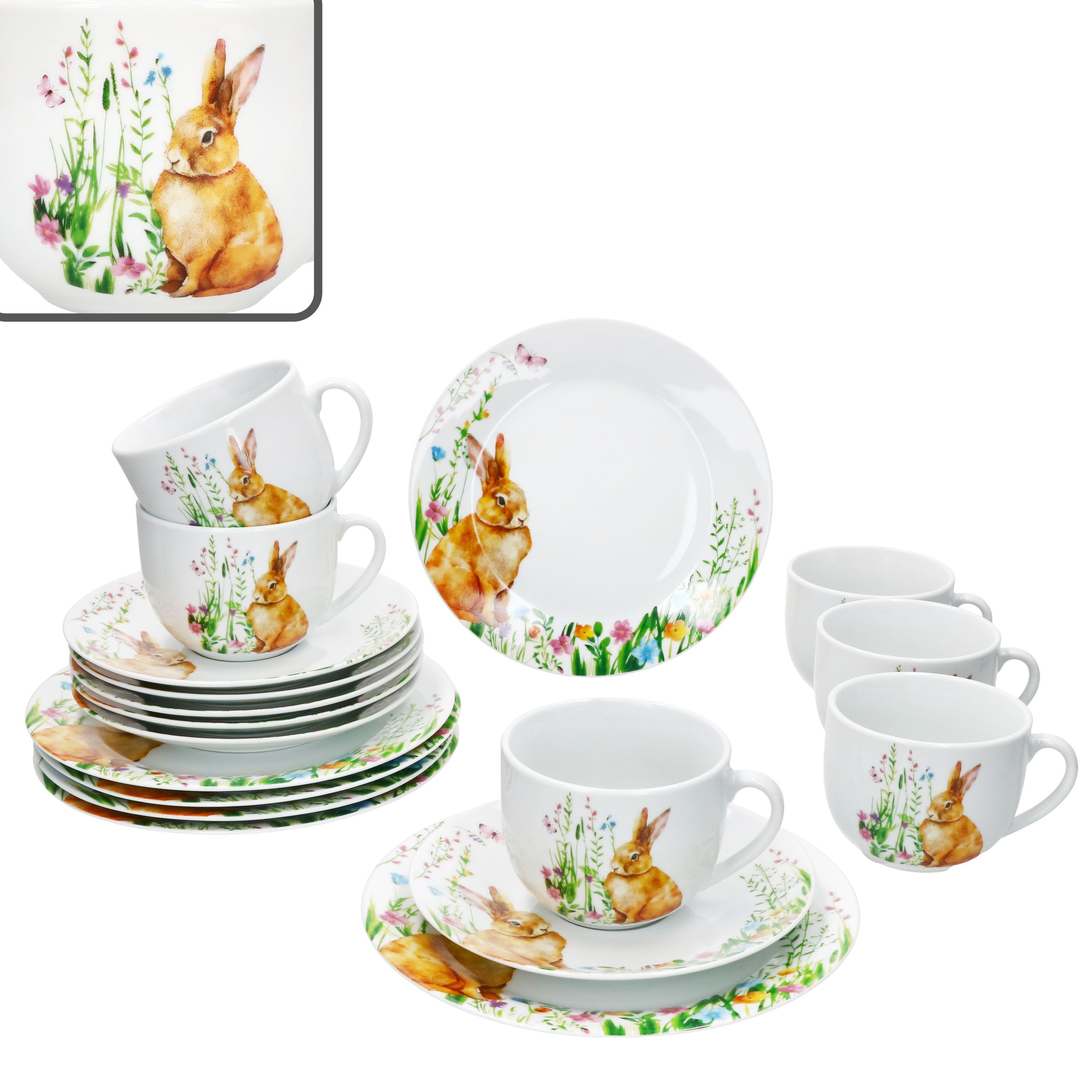 18-piece Easter Joy Porcelain For 6 People