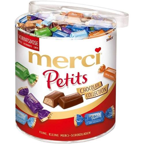 artikel foto ronde blik 1000g / 1 x 1000g (grootverpakking) / assortiment verfijnde chocolade-truffels in een geschenkdoos / truffelmix van ongevulde en gevulde chocoladespecialiteiten – chocolade-truffels in een handig rond blik