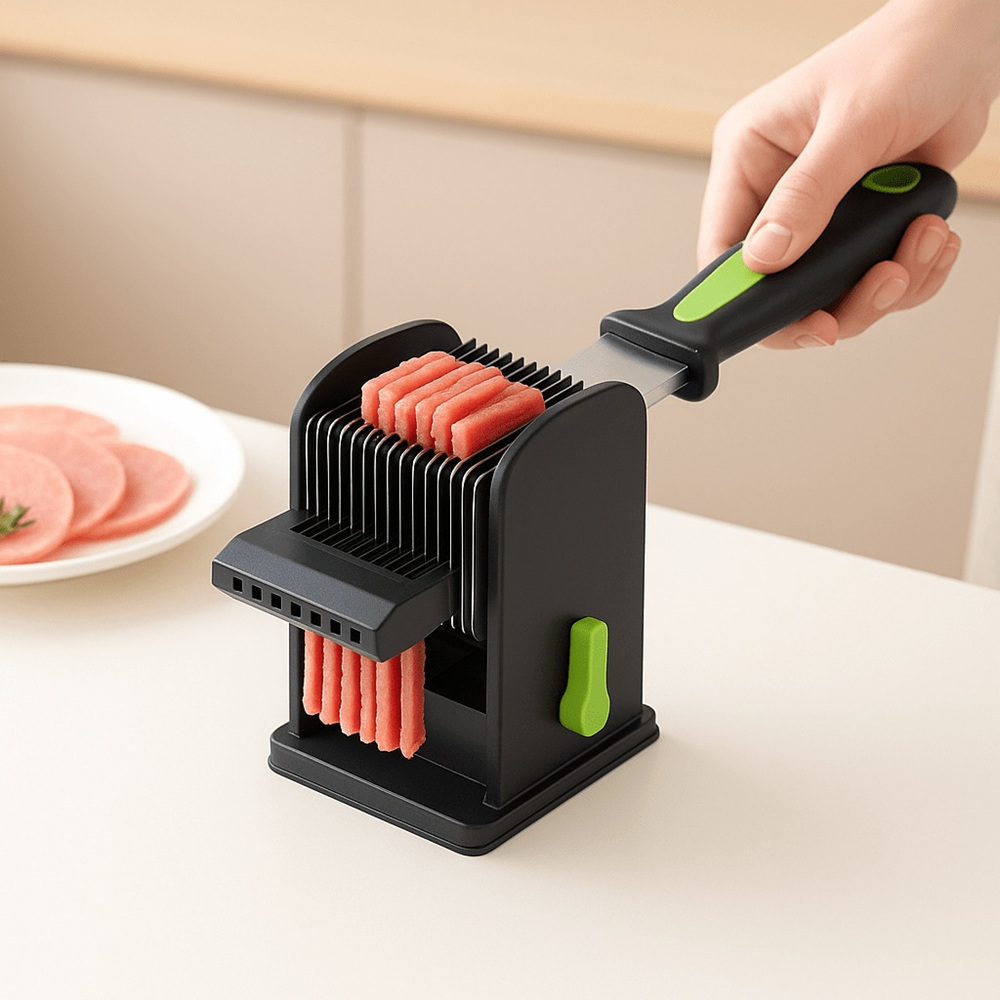 Image of Professional Manual Meat Slicer For Fresh Meat With 2mm & 4mm Stainless Steel , Kitchen Slicer For Meat, Quick Multifunctional Tool For Slicing Meat At Home