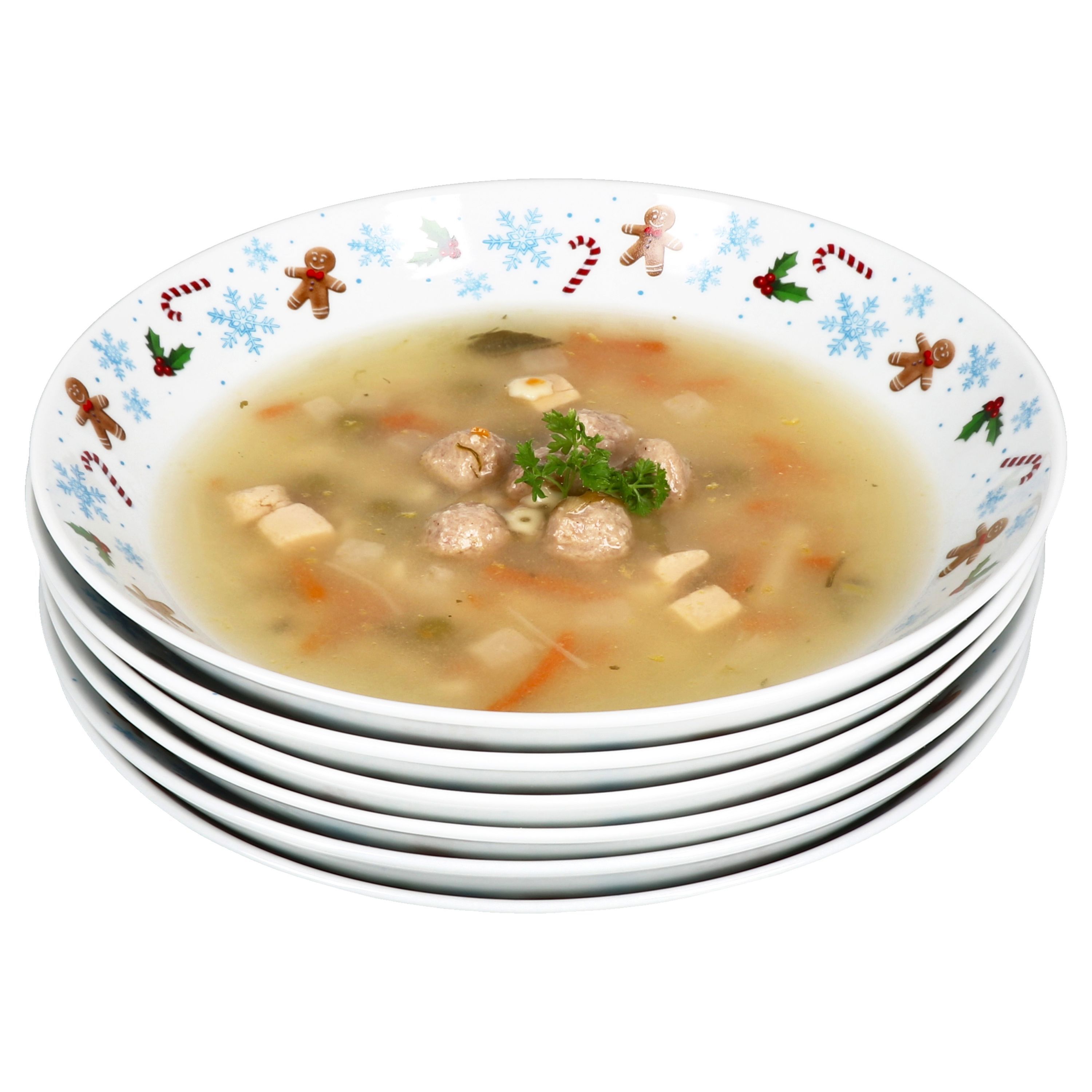 6-piece Porcelain Soup Plate Set