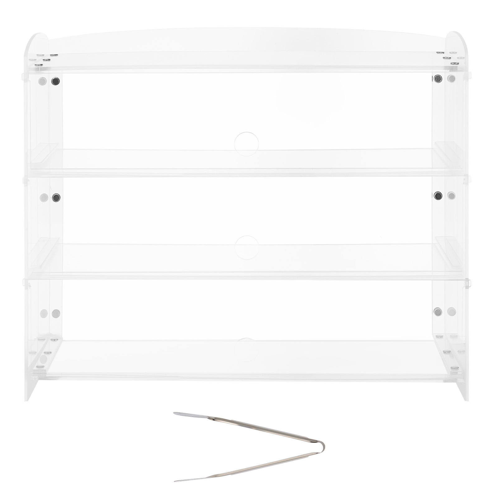 Image of Vevor Bakery Display Case, 3-tier Commercial Countertop Pastry Display Case, Clear Acrylic Bread Box For Kitchen, Party Cake Cabinet With Flip-up Door For Cookie Dessert Donut, 482 X 232 X 380 Mm