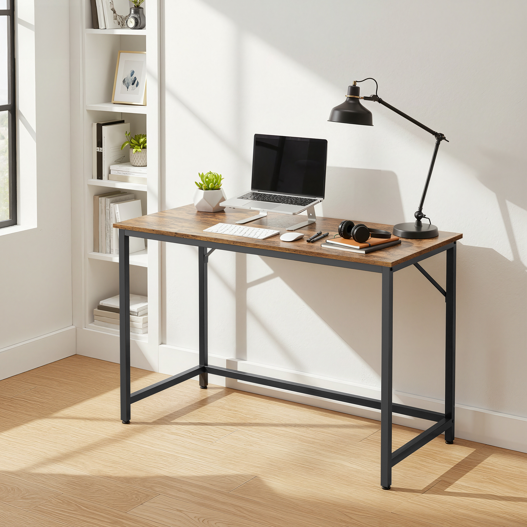 TEMU Computer Desk, Writing Desk, Office Desk, 100x50x75.5cm, , Metal Frame