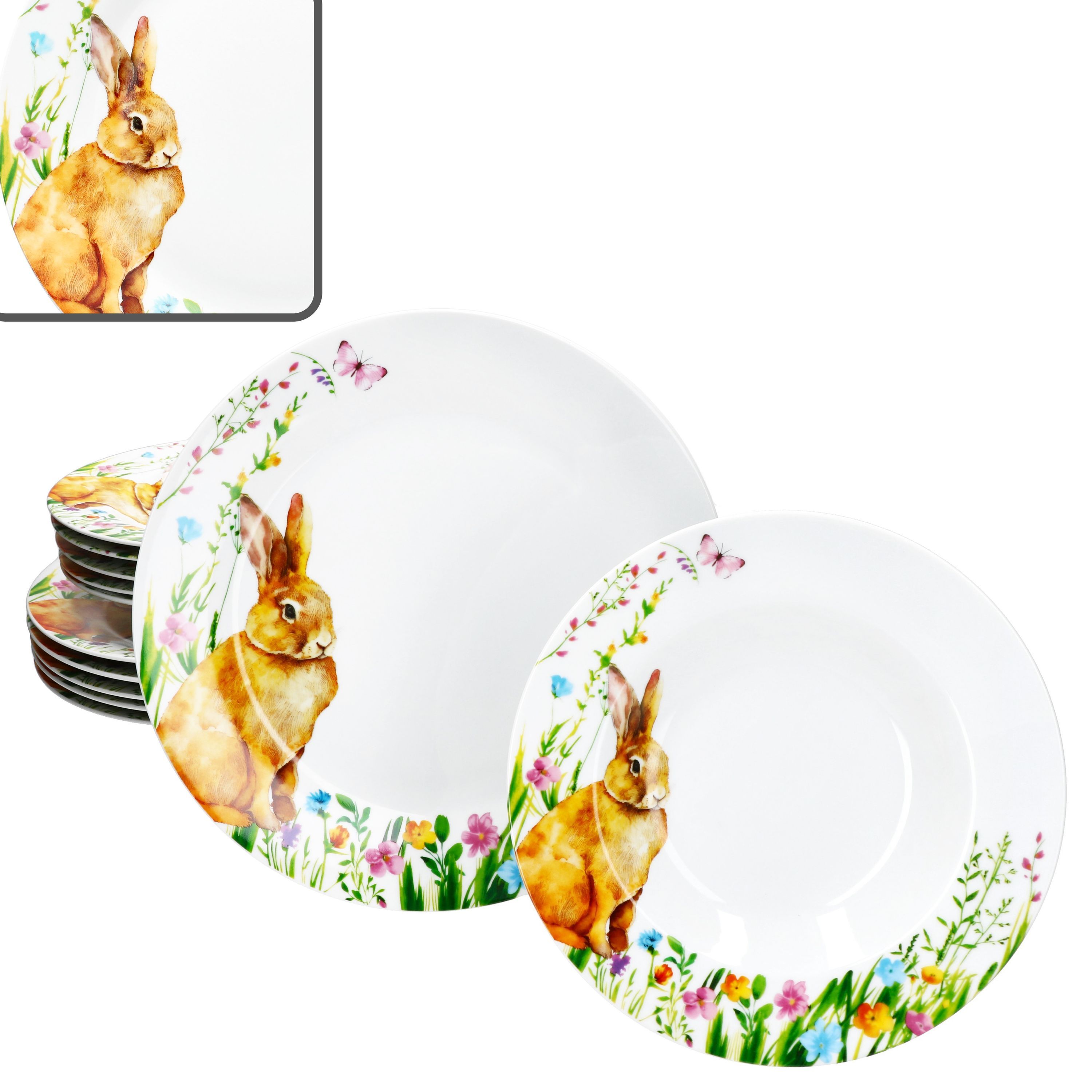 12pcs Osterfreude Porcelain For 6 People