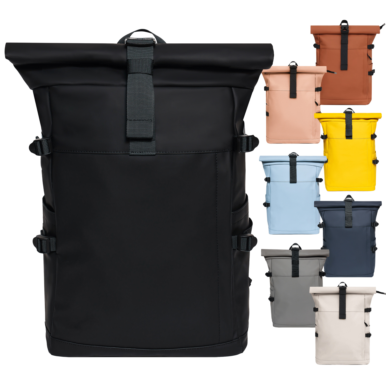 Image of City Backpack Rolltop 19l/25l Leisure Backpack For Men, Women, Unisex, Daypack, Travel Backpack, School Backpack, Outdoor, Water-resistant