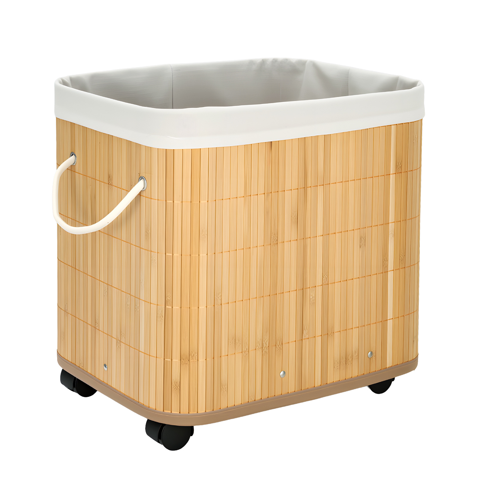 42L Bamboo Laundry Basket with Removable Handle