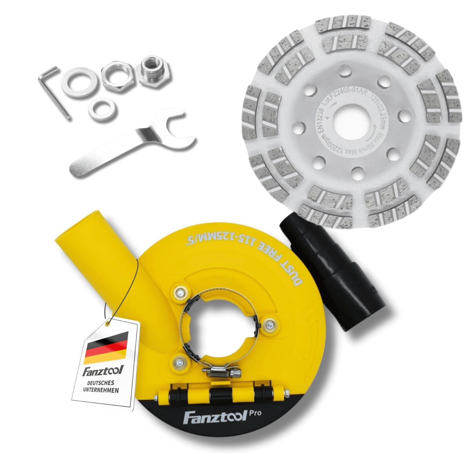 E-shop Absaughaube für Winkelschleifer Betonschleifer inkl. 125mm Diamantschleiftopf
