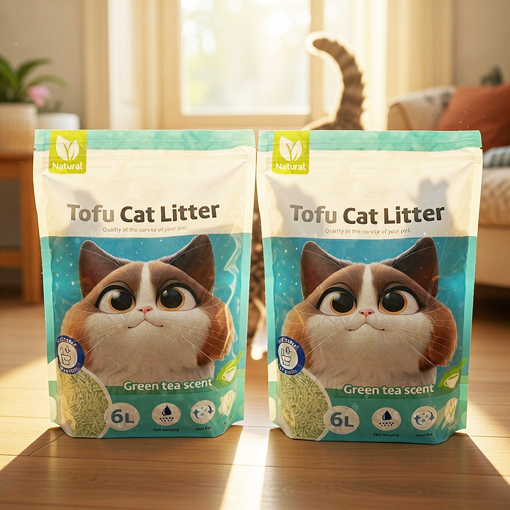TEMU 2X Arena Aglomerante para Gatos Arena de Tofu para Gatos sin Polvo Fácil de Aglomerar los Olores se Lanza en el Inodoro
