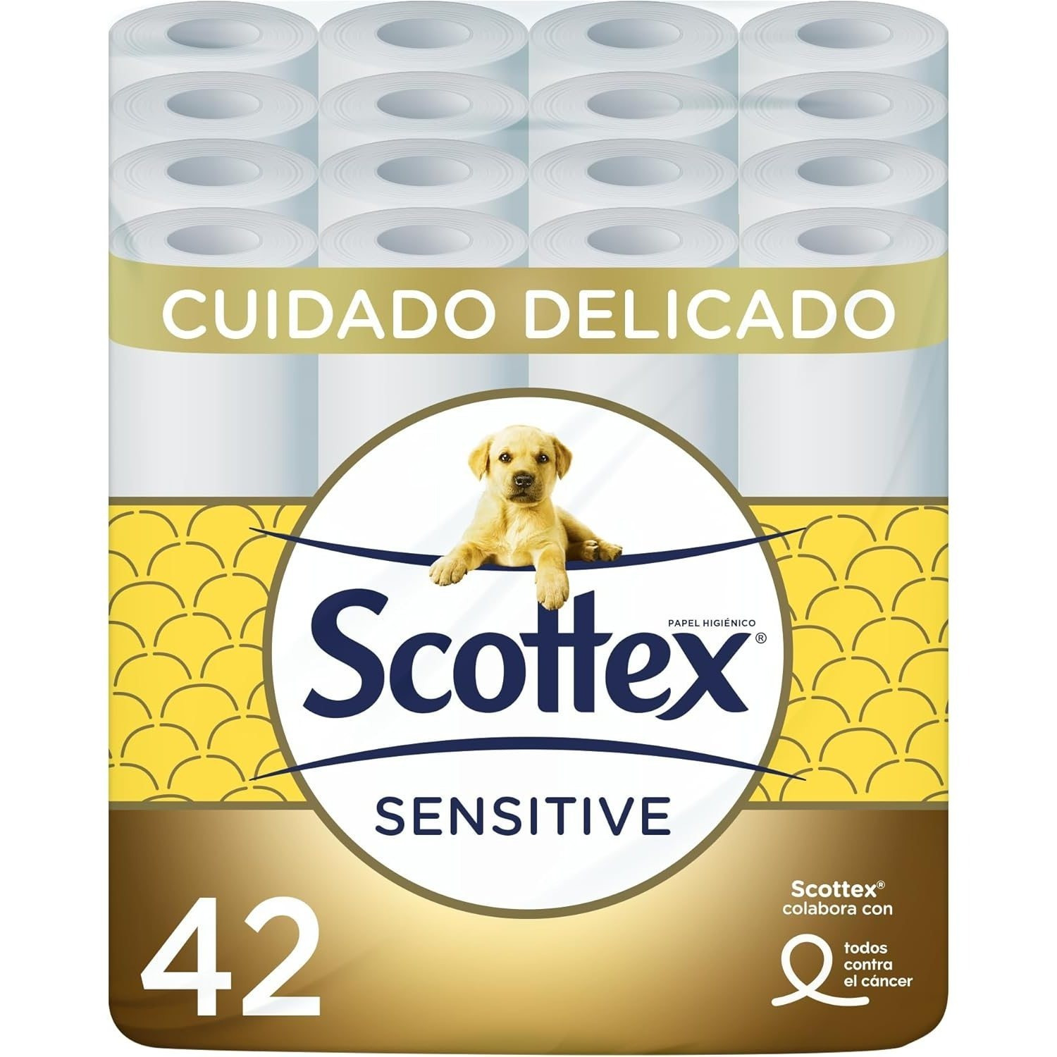 TEMU Scottex Papel Higiénico Sensitive 42 rollos capas cuidado delicado gracias de leche de almendras