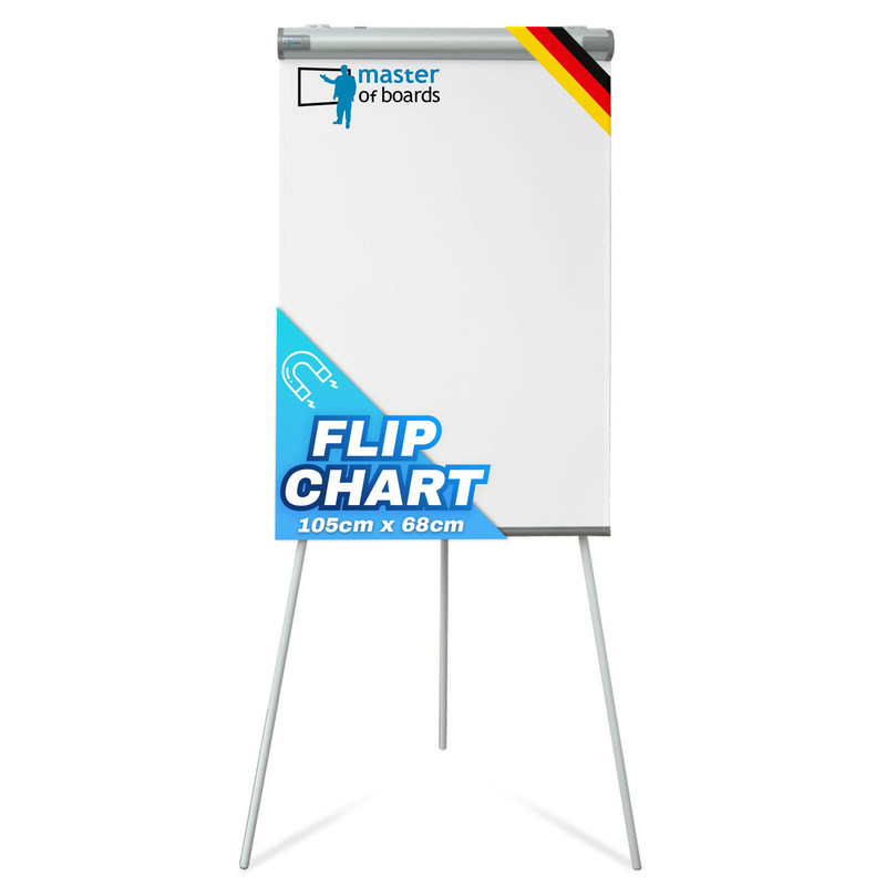 Image of Floor Direct Flipchart Coyote - 68 X 105 Cm - With Tripod Stand - Height Adjustable Up To 188 Cm - & Dry Erasable - Magnetic & With Storage Tray - Flexible Block Holder Width