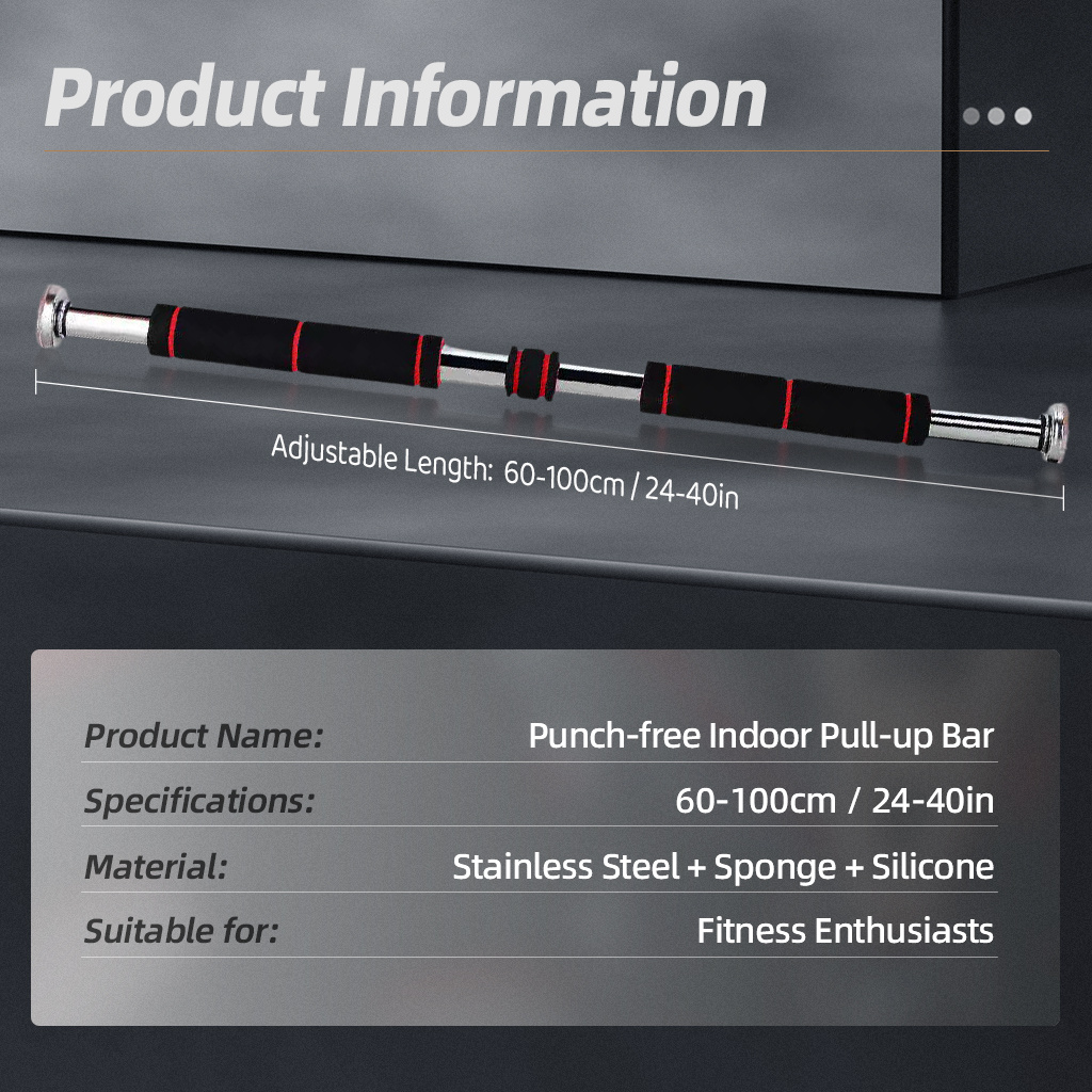 TEMU Barre de traction horizontale murale réglable, 2 pièces, robuste et durable, longueur 60-100 cm, , convient pour le fitness à domicile, la