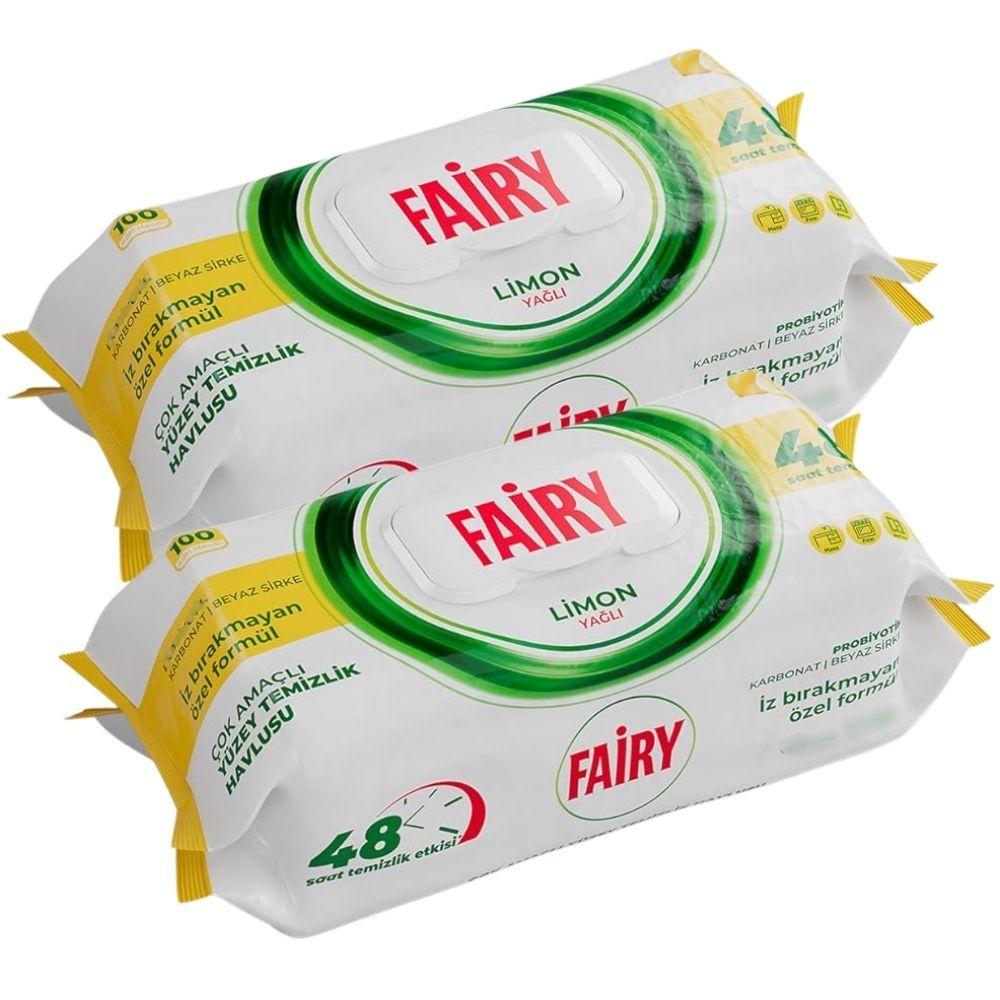 TEMU Fairy Scented Surface Cleaning Wipes - In Pack Of 2 X 100 Wipes (200 Wipes), Disposable Household Cleaning Wipes For Kitchen & Bathroom