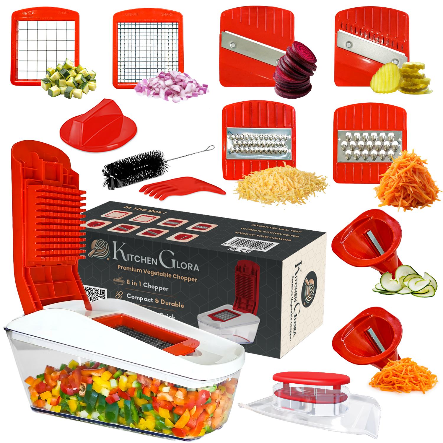 TEMU Aex 17-in-1 Vegetable Chopper Mandoline Slicer - Multifunction Manual Veg & Fruit Cutter For Onion, Salad & Potato, Kitchen Tools & Gadgets Food