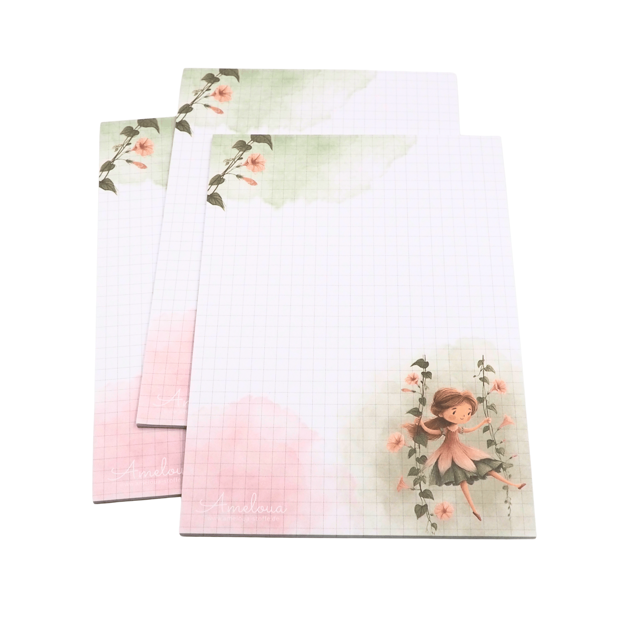 A5 Notepad – 25 Sheets – Grid – Large Writing Pad – – Design – For School, Office, Everyday Use & Creative Ideas, Stationery, Office Supplies, Kids' Gift Idea