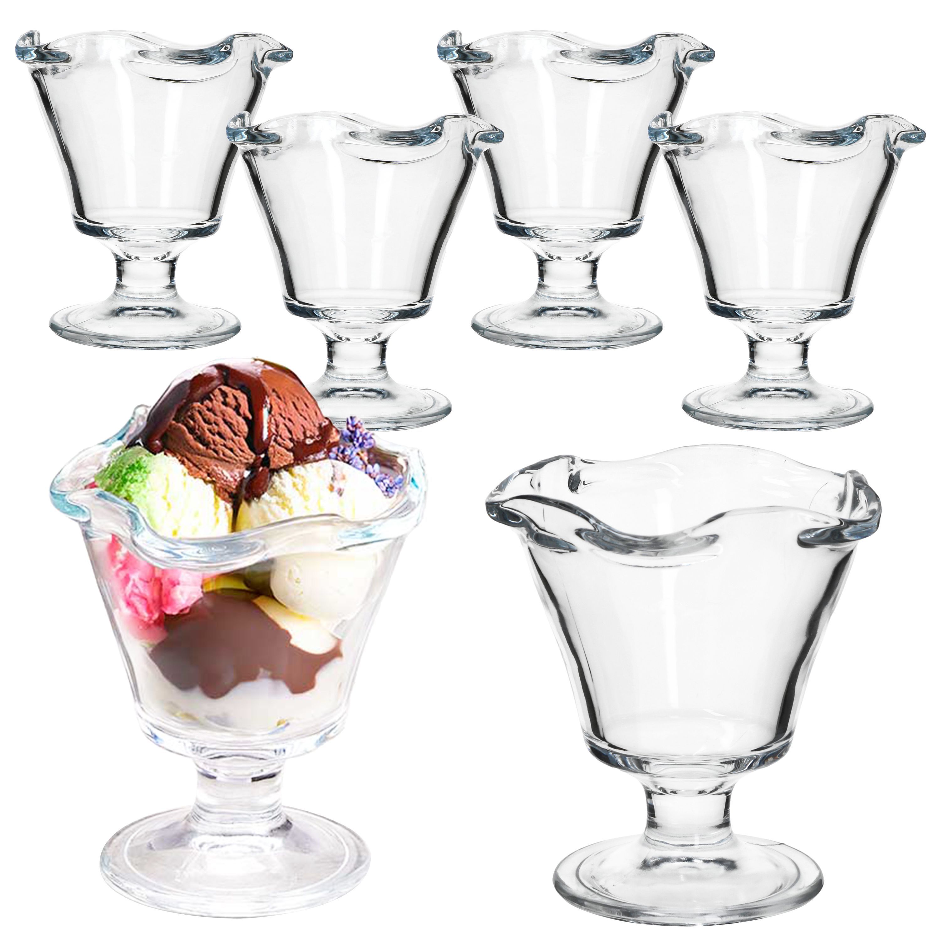 6-piece Set Rom Ice Cream Cups 200ml With Base - 10582