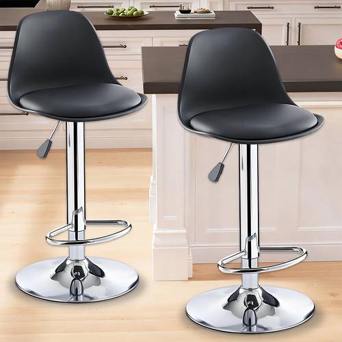 2pcs bar stools adjustable breakfast swivel gas lift chair kitchen cafe pub tool