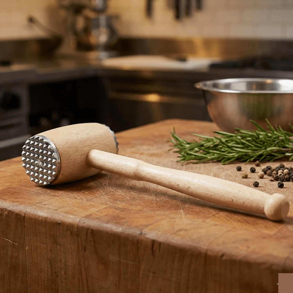 Premium Wooden Meat Tenderizer Mallet - Dual-sided Professional Hammer For Steak, Chicken & Pork - Heavy Duty Kitchen Tool