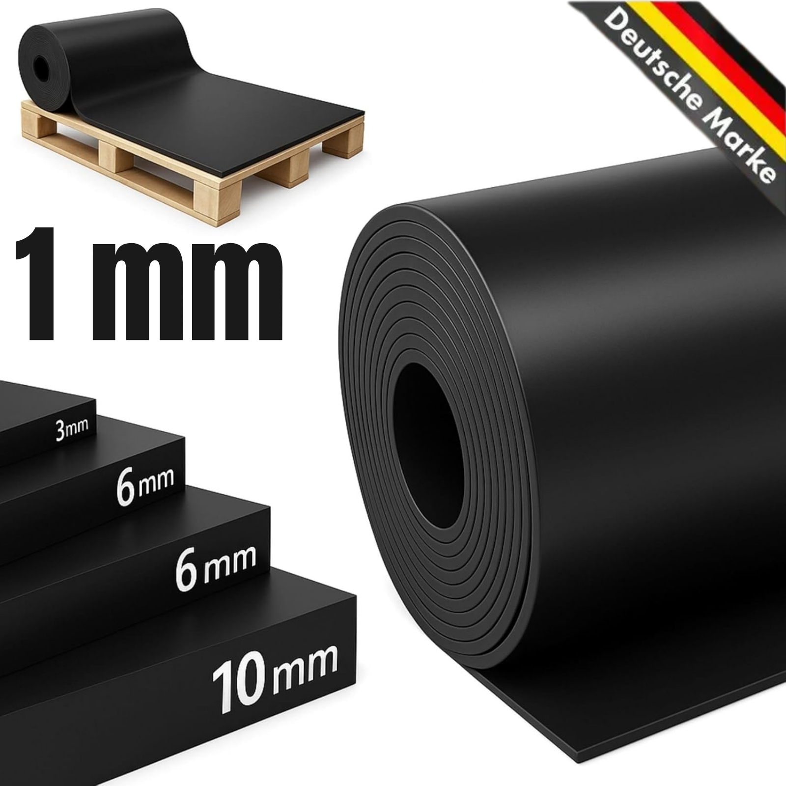 Sbr Rubber Mat - Rubber Plate As Meter Goods - Slip-resistant Floor And Construction Protection Mat For And Commerce - 9 Strengths From 1 To 12 Mm
