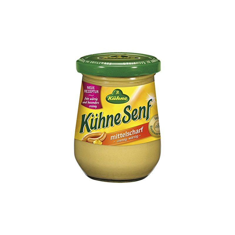 Kühne Medium-hot Mustard, The Classic, Creamy And Spicy, 250ml, 10-pack