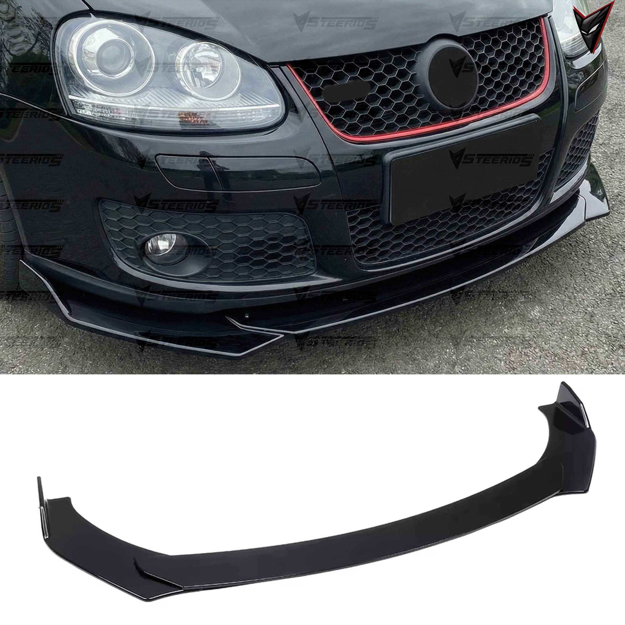 Image of Front Bumper Lip Wrap For Vw Golf Mk5 Mk6 Mk7 Jetta Compatible New 3pcs Lip Adjustable Tuning Body Part Chin Spoiler Splitter Deflector Body Kit